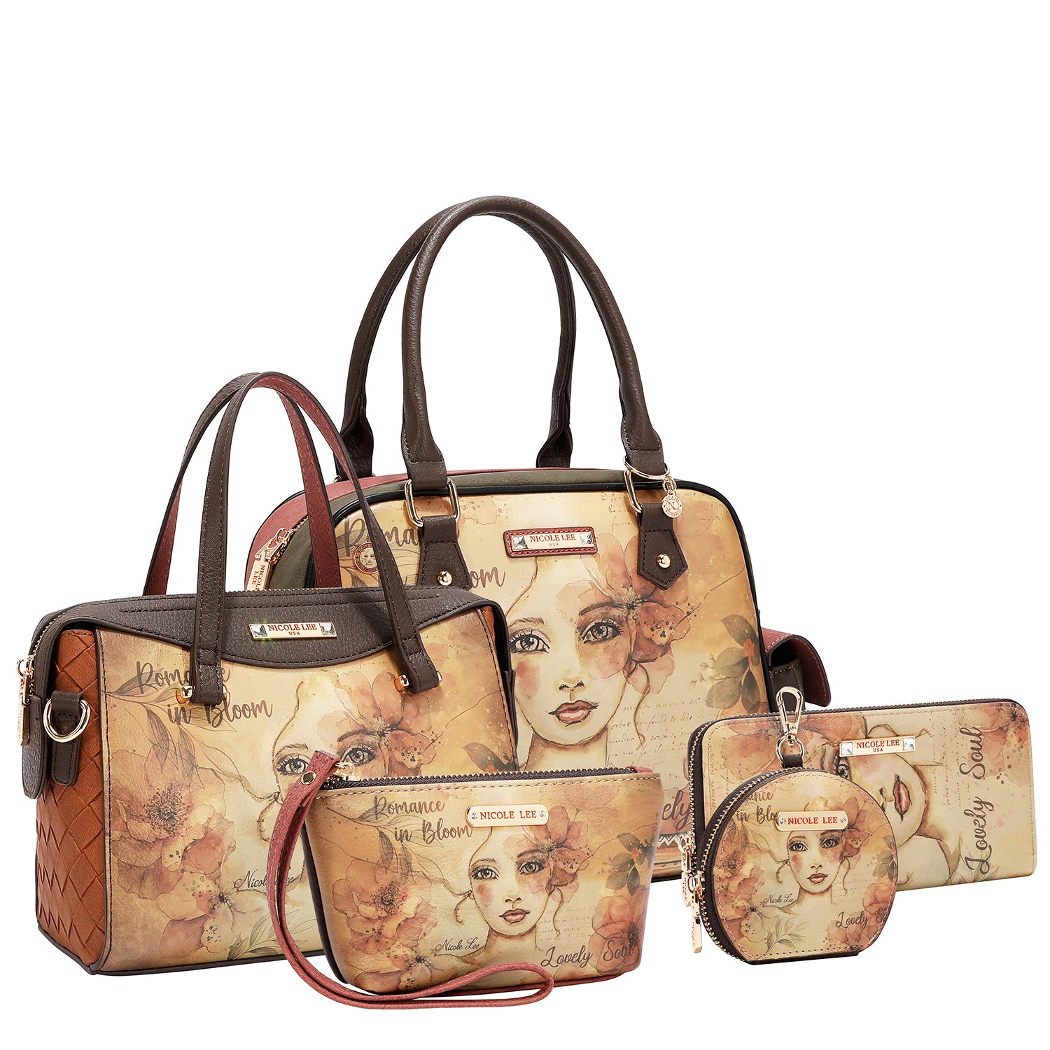 REFLECTION OF LOVE 5PC SET (SATCHEL BAG, CROSSBODY, POUCH, COINPURSE, WALLET)