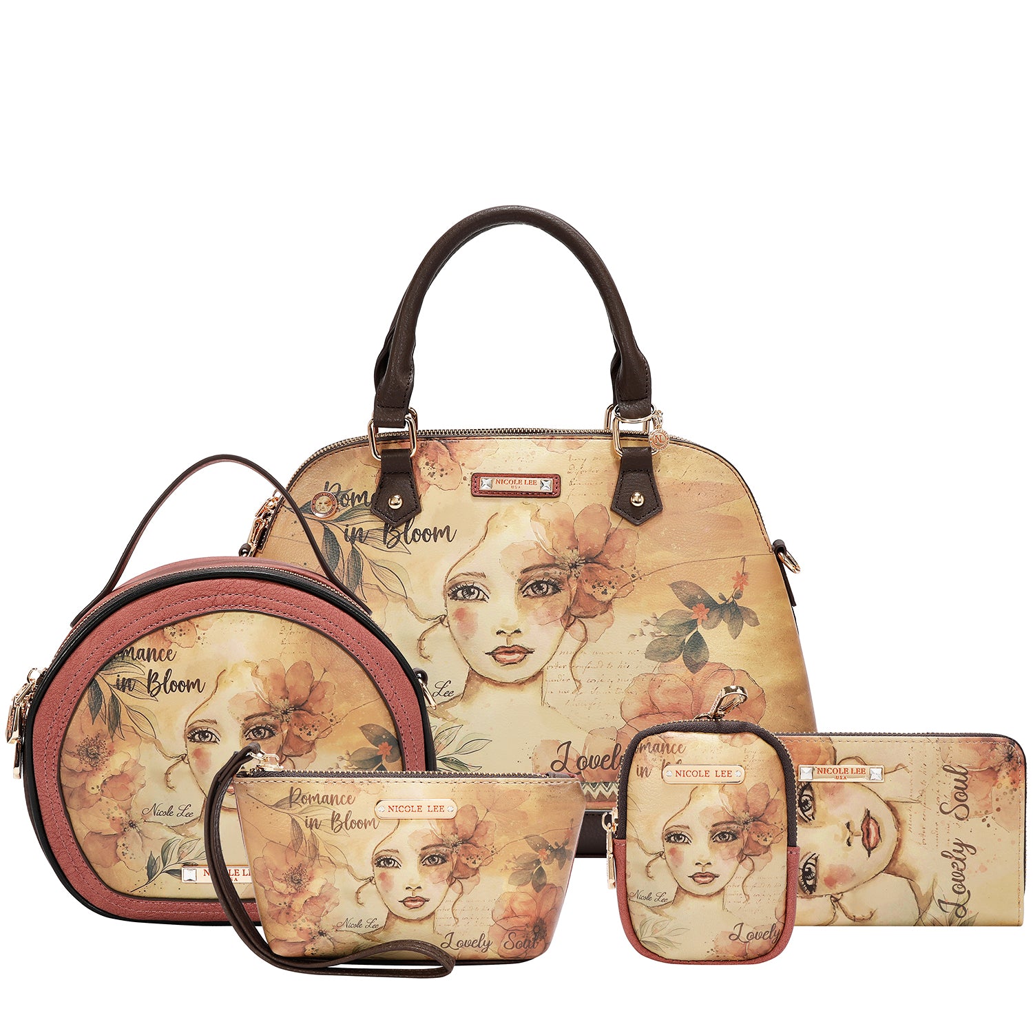 REFLECTION OF LOVE 5PC SET (DOME BAG, CROSSBODY, POUCH, COINPURSE, WALLET)