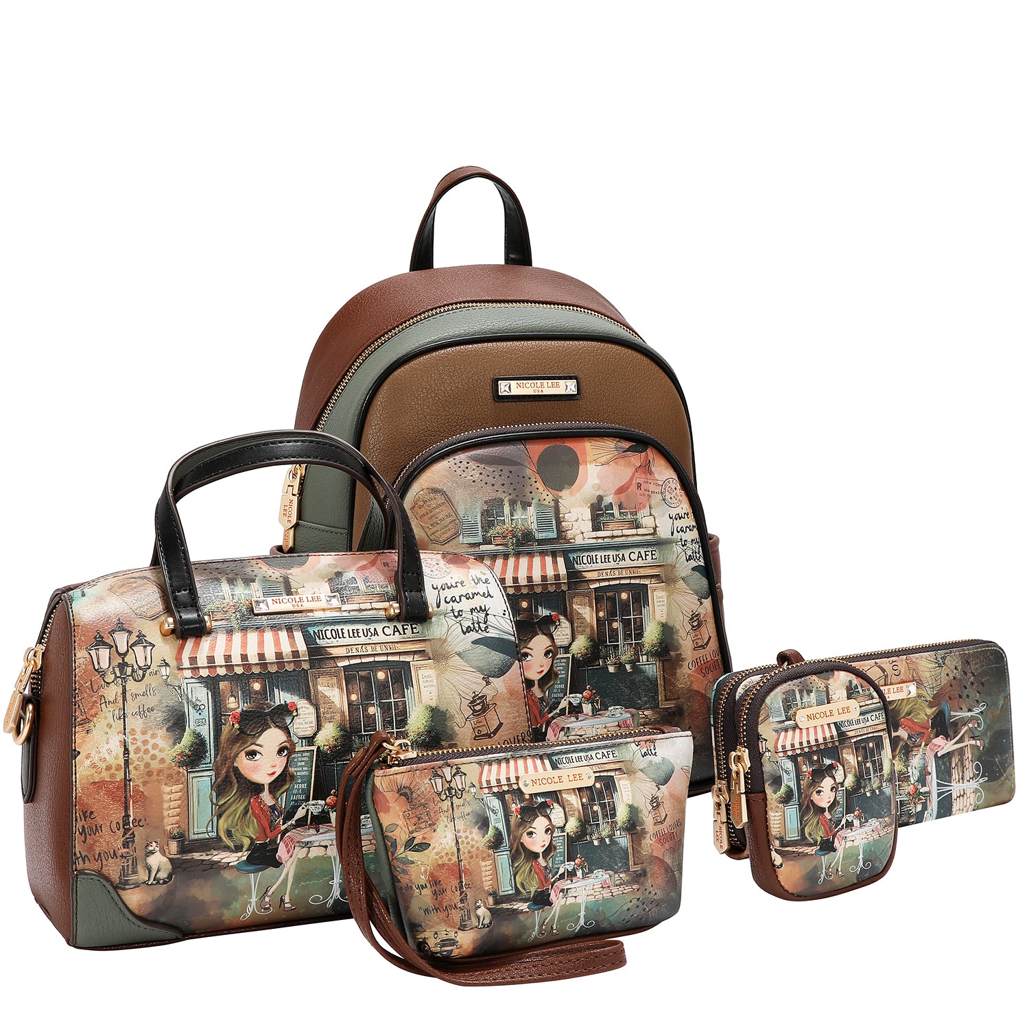 VIRTUAL FRIEND 5PC SET (BACKPACK, CROSSBODY, POUCH, COINPURSE AND WALLET)