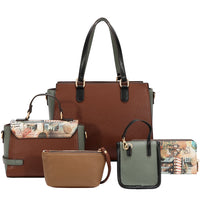 VIRTUAL FRIEND 5 PCS SET (TOTE, CROSSBODY, POUCH, COINPURSE AND WALLET)