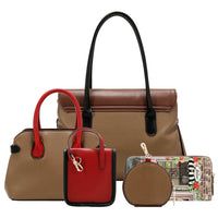SUGAR DAY 5PC SET (HANDBAG, CROSSBODY, POUCH, COINPURSE, WALLET)