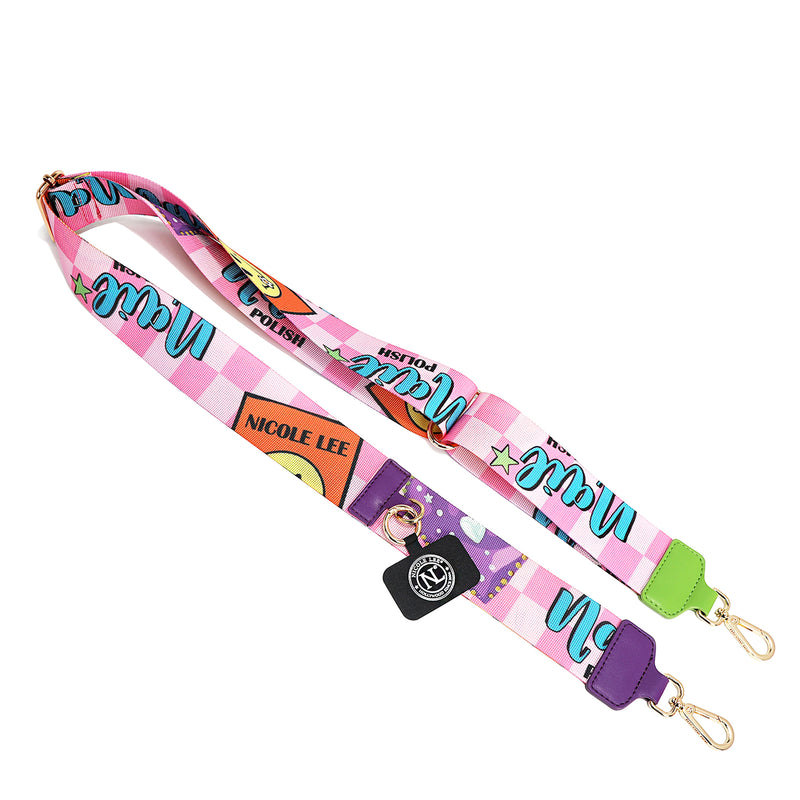 OUR MULTI-USE PHONE STRAP IN OUR NICOLE LEE NAIL POLISH DESIGN.