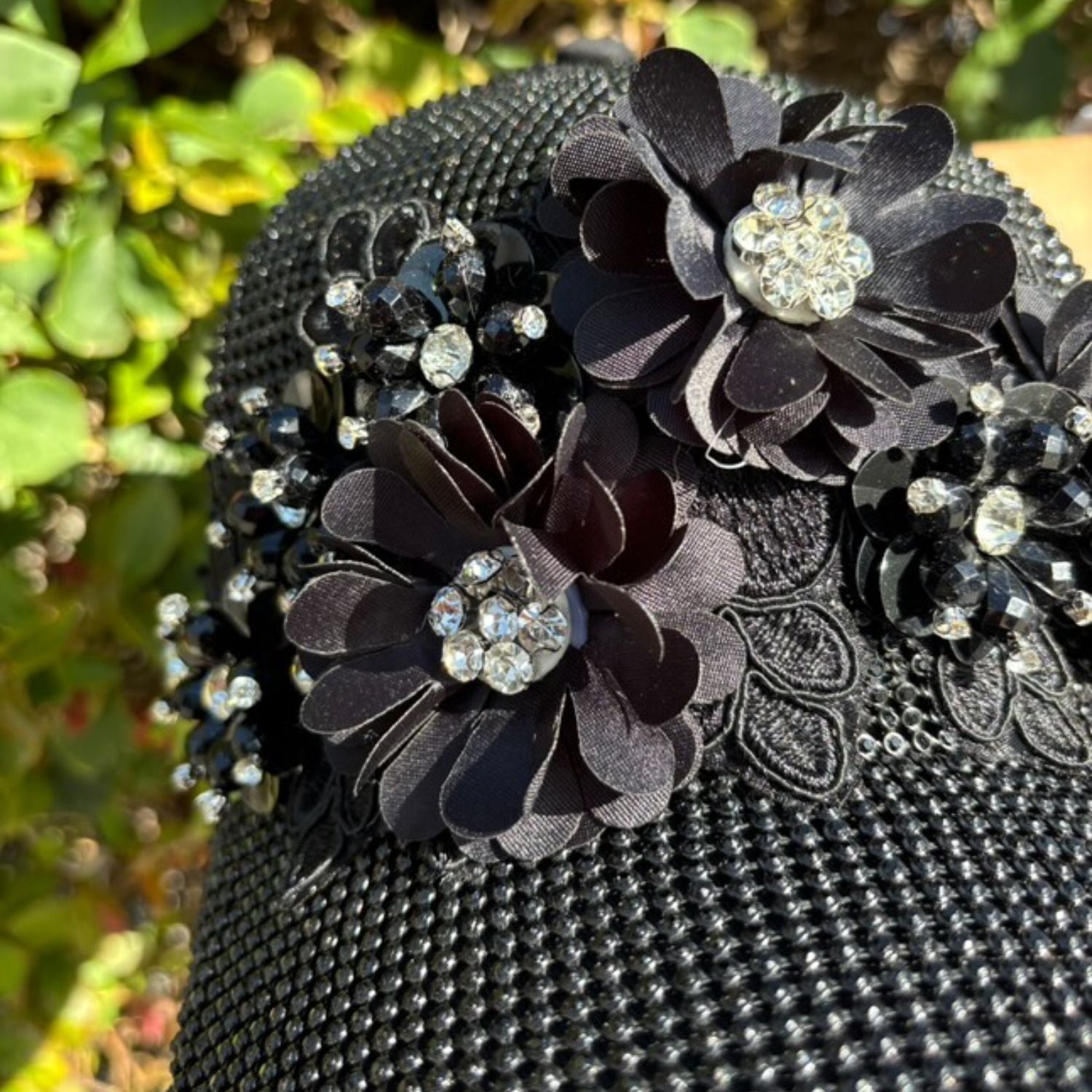 Bijoux Cap, Fashion Hat with Diamond Mesh with Rhinestone and