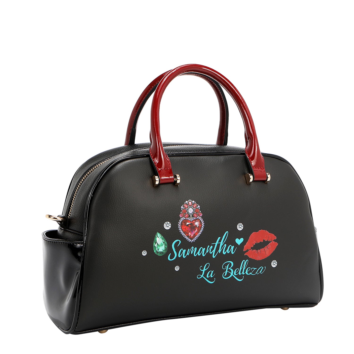 Samantha la Belleza Dome Bag with Embellishments and Vegan Leather