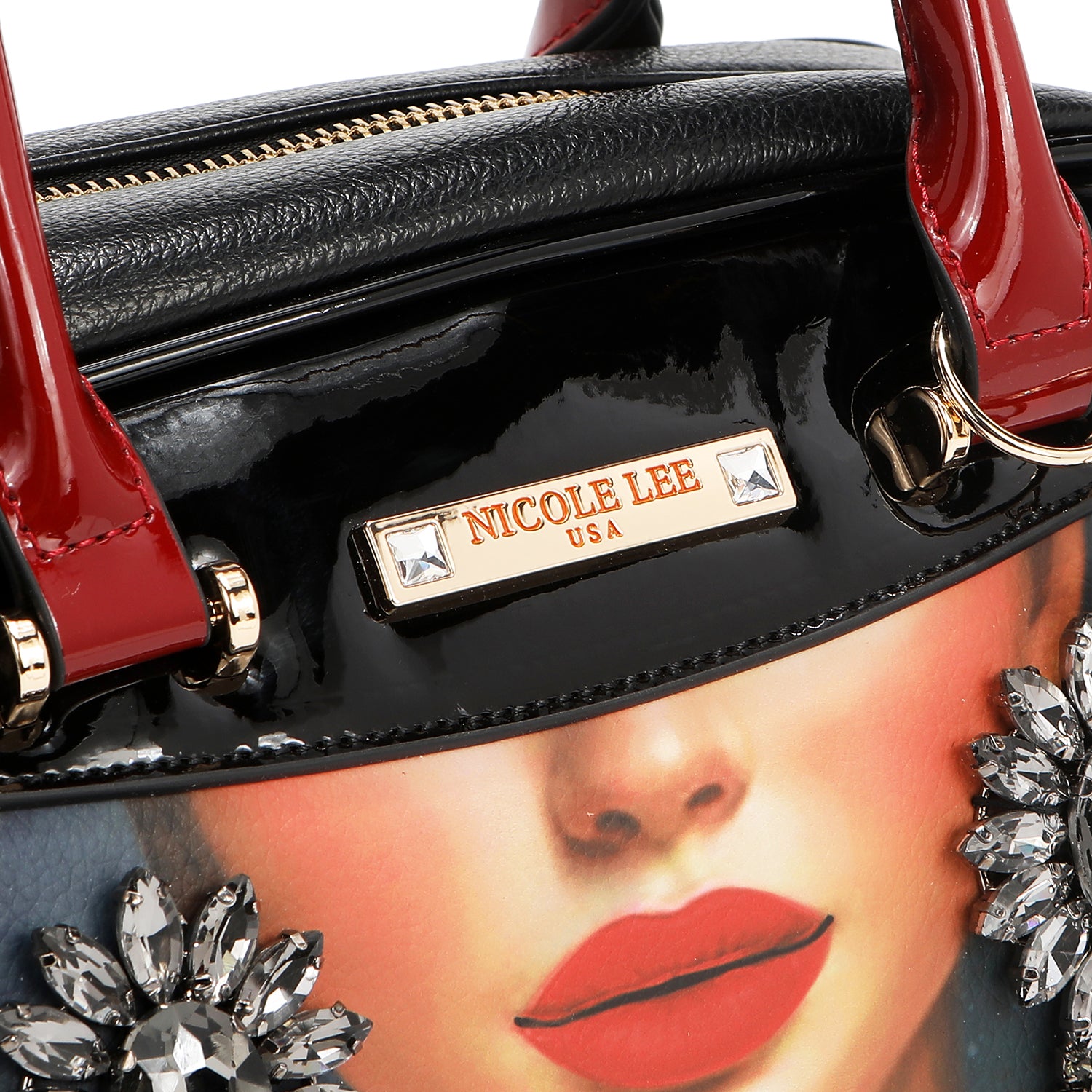 Samantha la Belleza Dome Bag with Embellishments and Vegan Leather