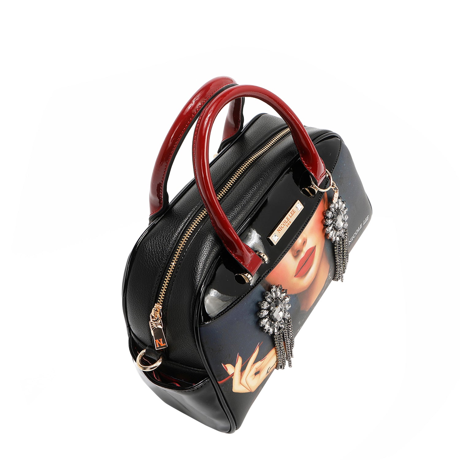 Samantha la Belleza Dome Bag with Embellishments and Vegan Leather