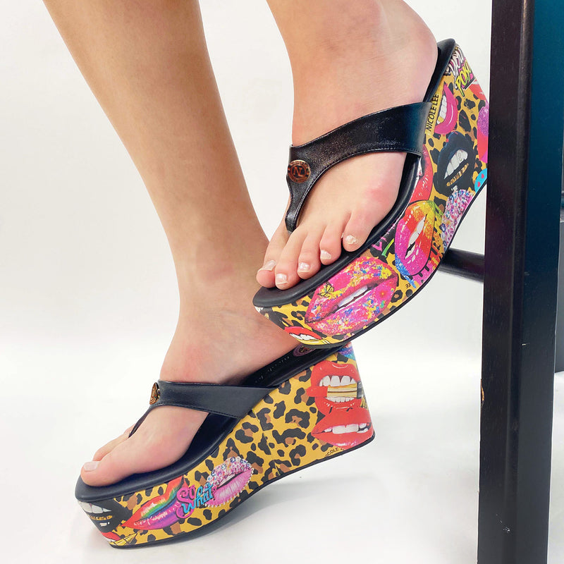 Wedge heel flip flops Clearance