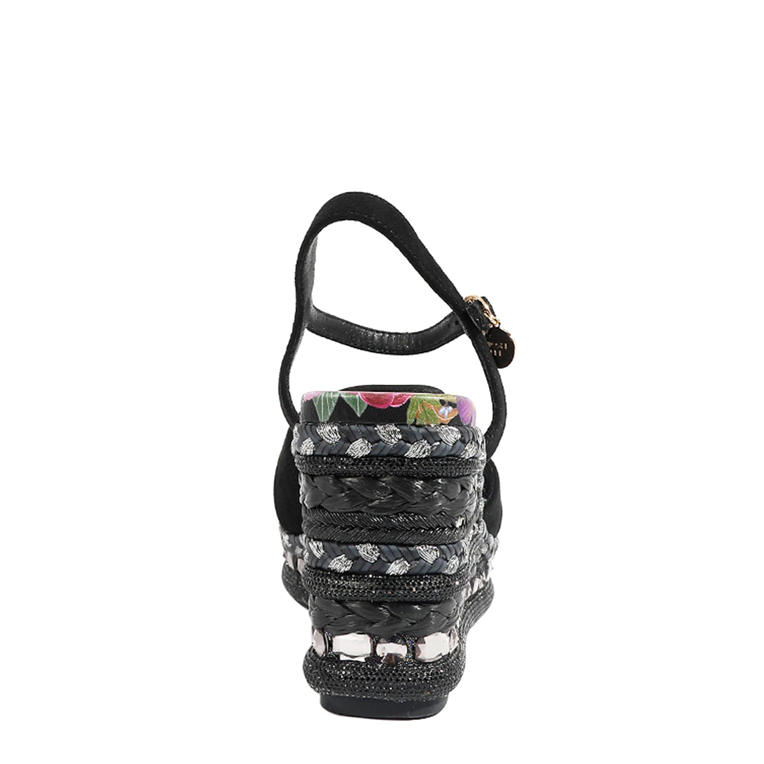 THE BACK OF BONNIE ESPADRILLE WEDGE SANDAL. FEATURING THE STUNNING MIX OF TEXTURES.