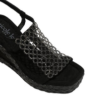 CRYSTAL CHAIN WEDGE SANDAL