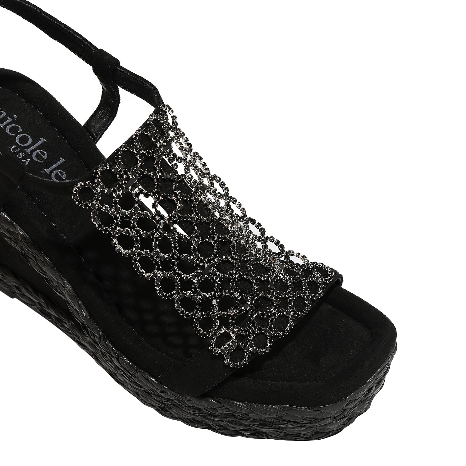 CRYSTAL CHAIN WEDGE SANDAL