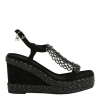 CRYSTAL CHAIN WEDGE SANDAL