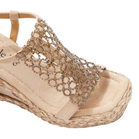 CRYSTAL CHAIN WEDGE SANDAL