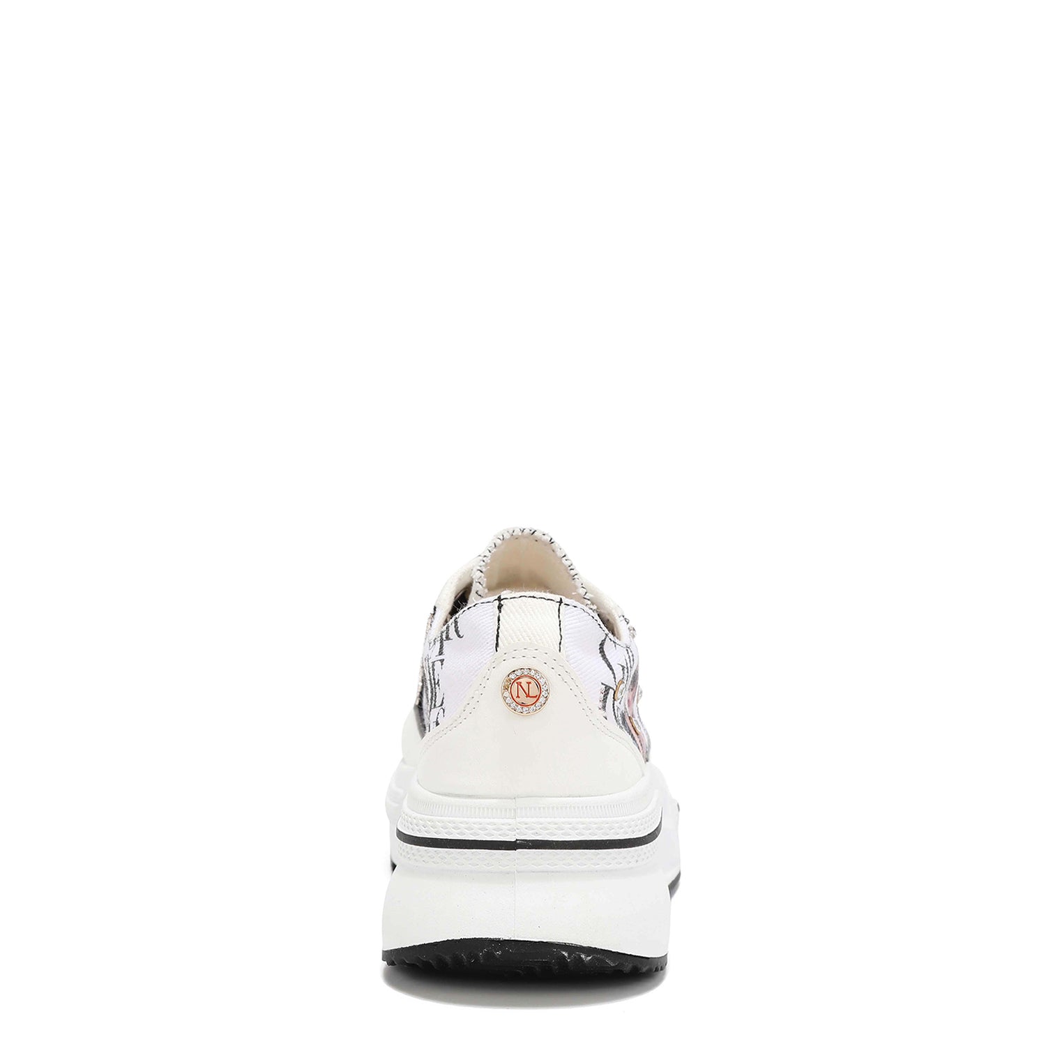 Platform Lace-Up Sneakers with Rhinestone Trim and Studs
