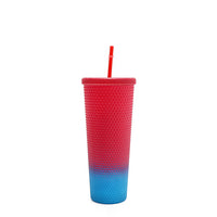 24 OZ STUDDED TUMBLER WITH STRAW