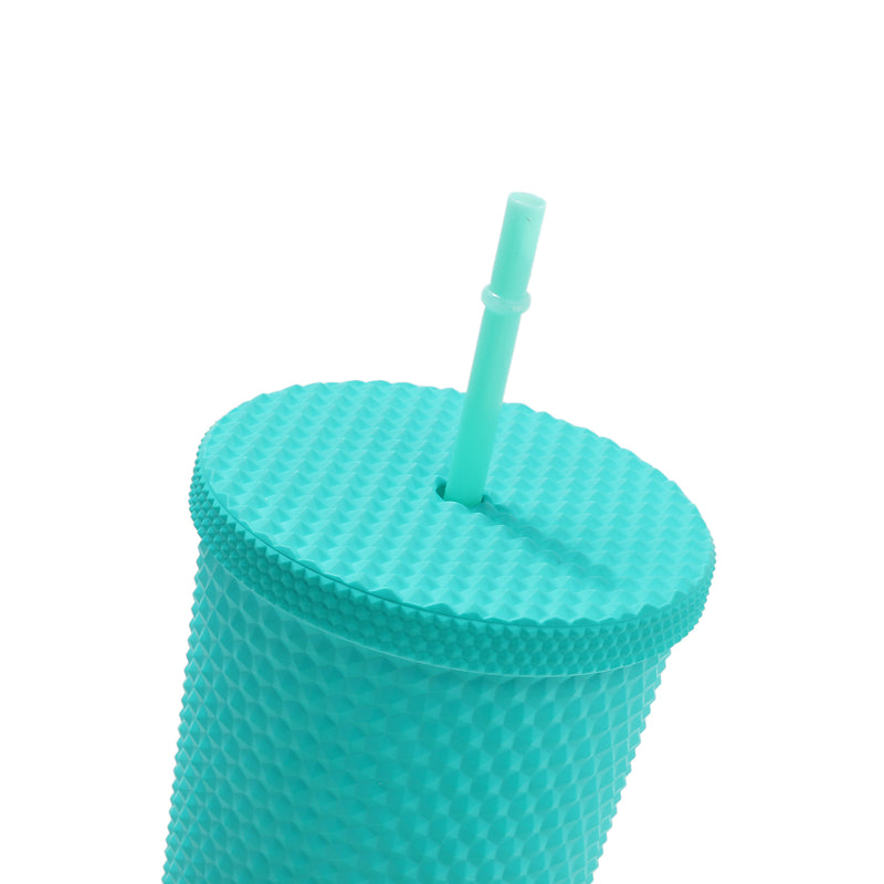 24 OZ STUDDED TUMBLER WITH STRAW