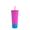 24 OZ STUDDED TUMBLER WITH STRAW