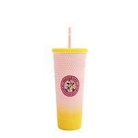 24 OZ STUDDED TUMBLER WITH STRAW
