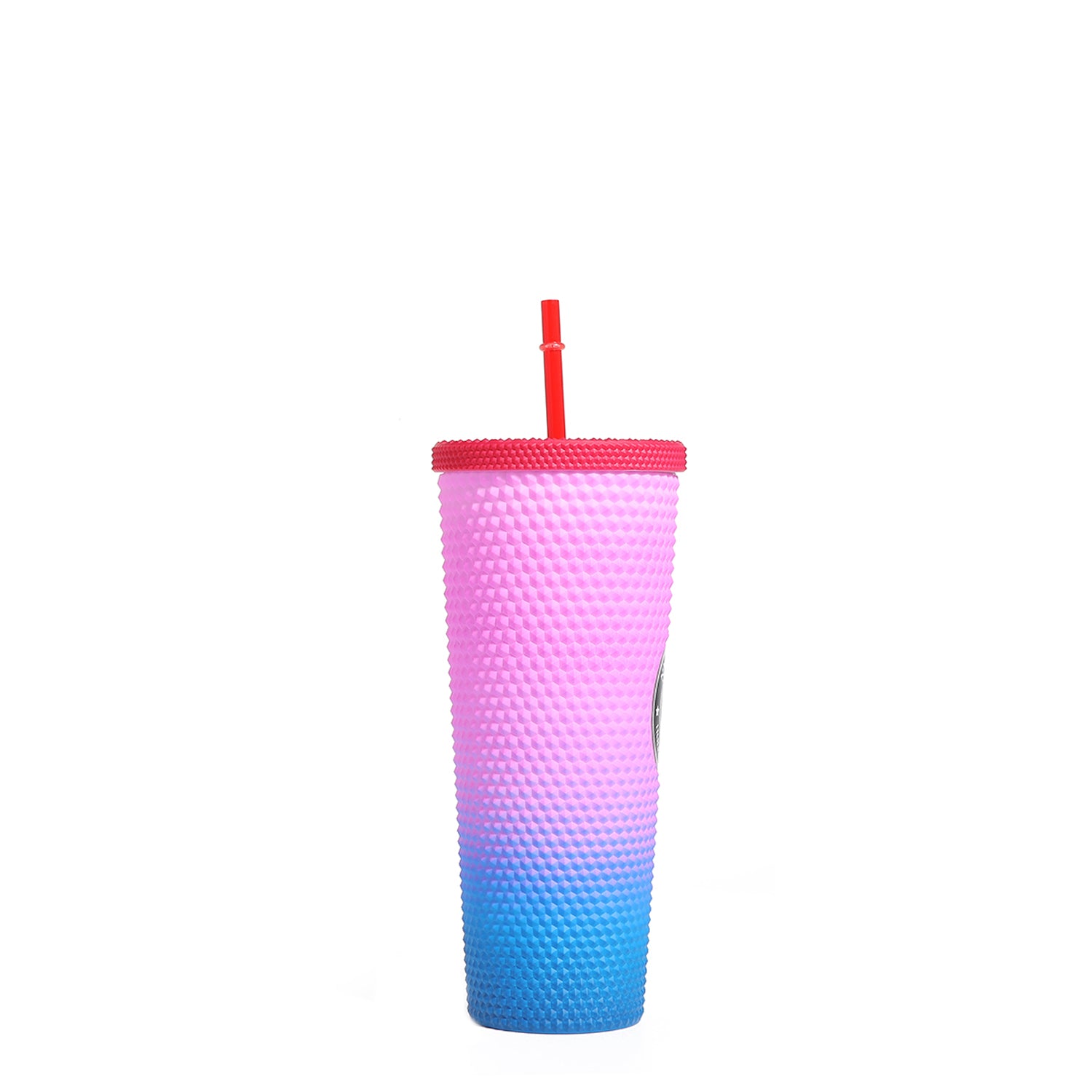 24 OZ STUDDED TUMBLER WITH STRAW