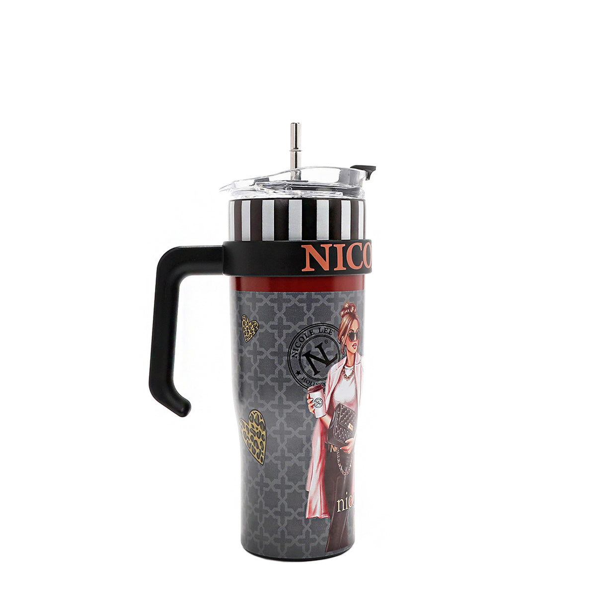 40 OZ PRINT TUMBLER WITH HANDLE