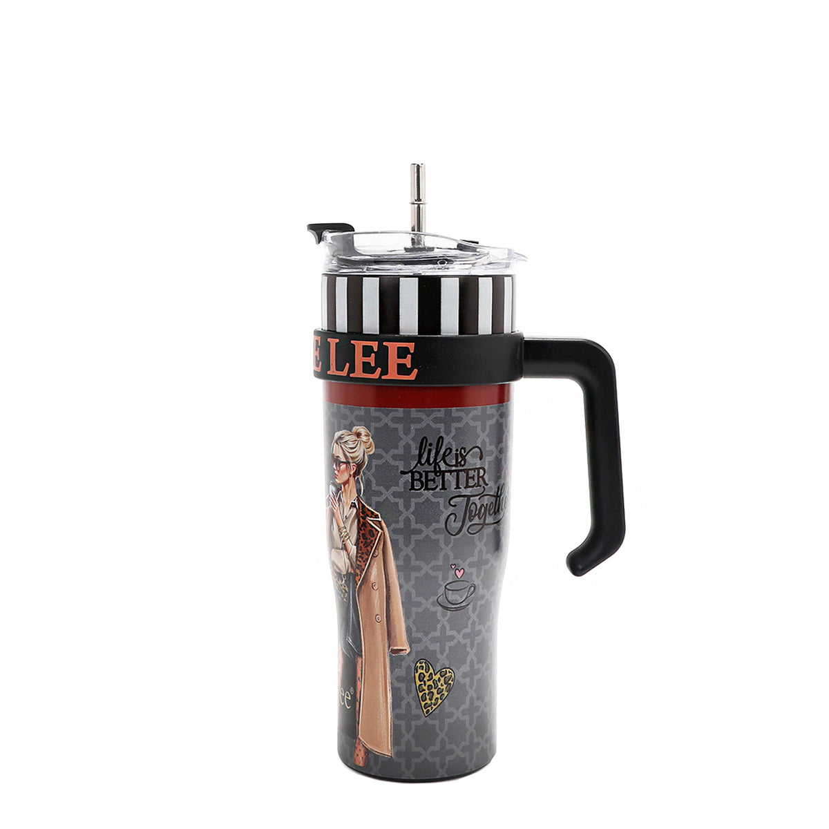 40 OZ PRINT TUMBLER WITH HANDLE