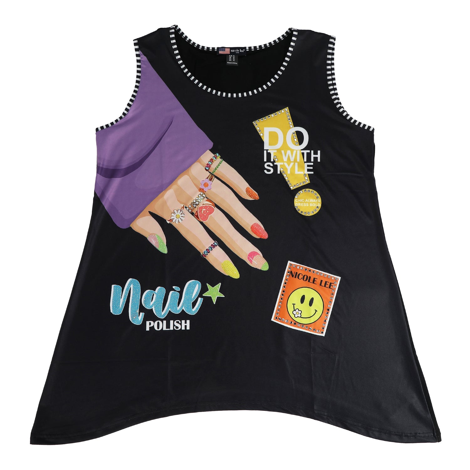 NICOLE LEE BLING TUNIC TANK TOP