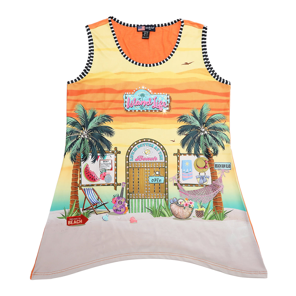 NICOLE LEE BLING TUNIC TANK TOP