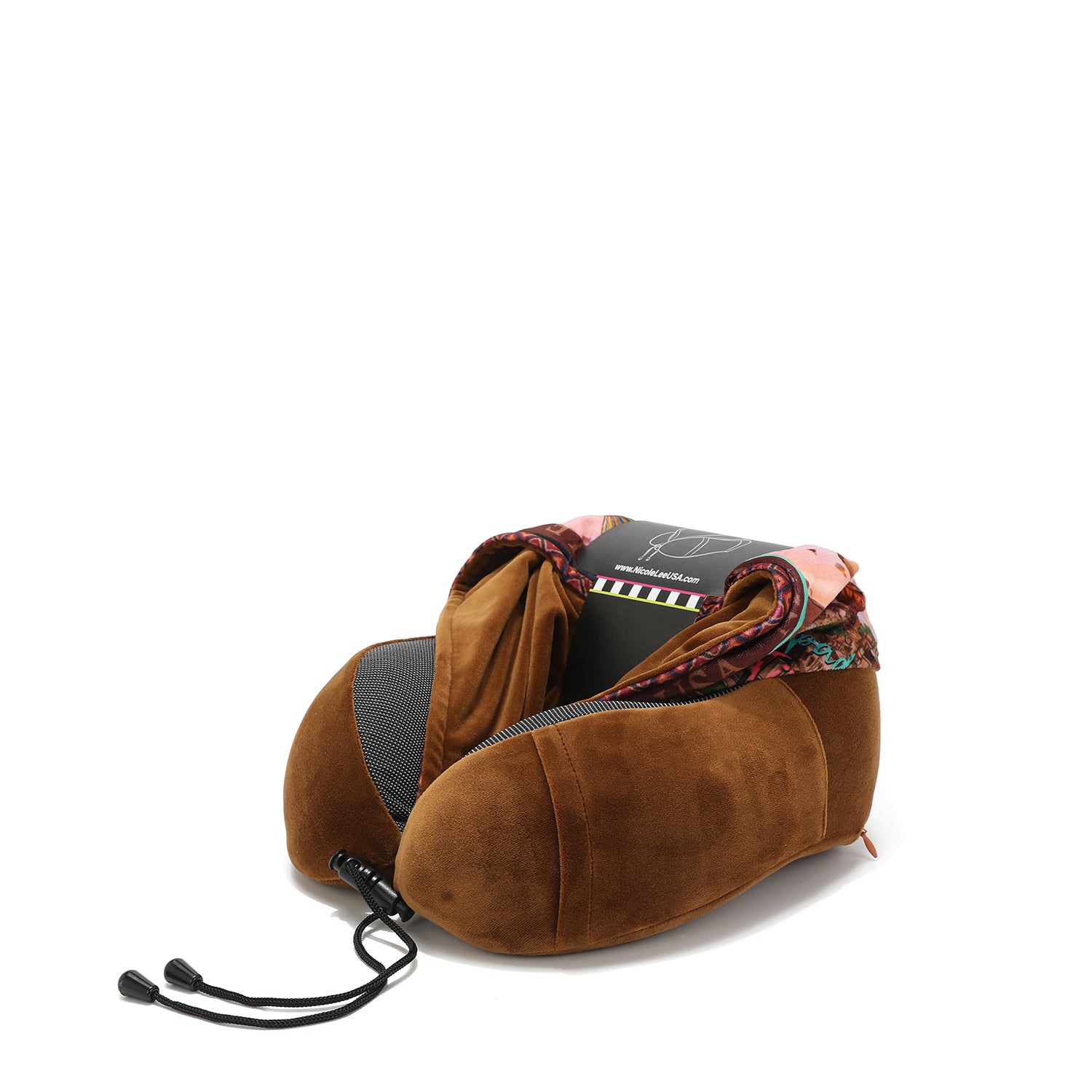 Hooded Travel Neck Pillow, High Density Memory Foam, Adjustable