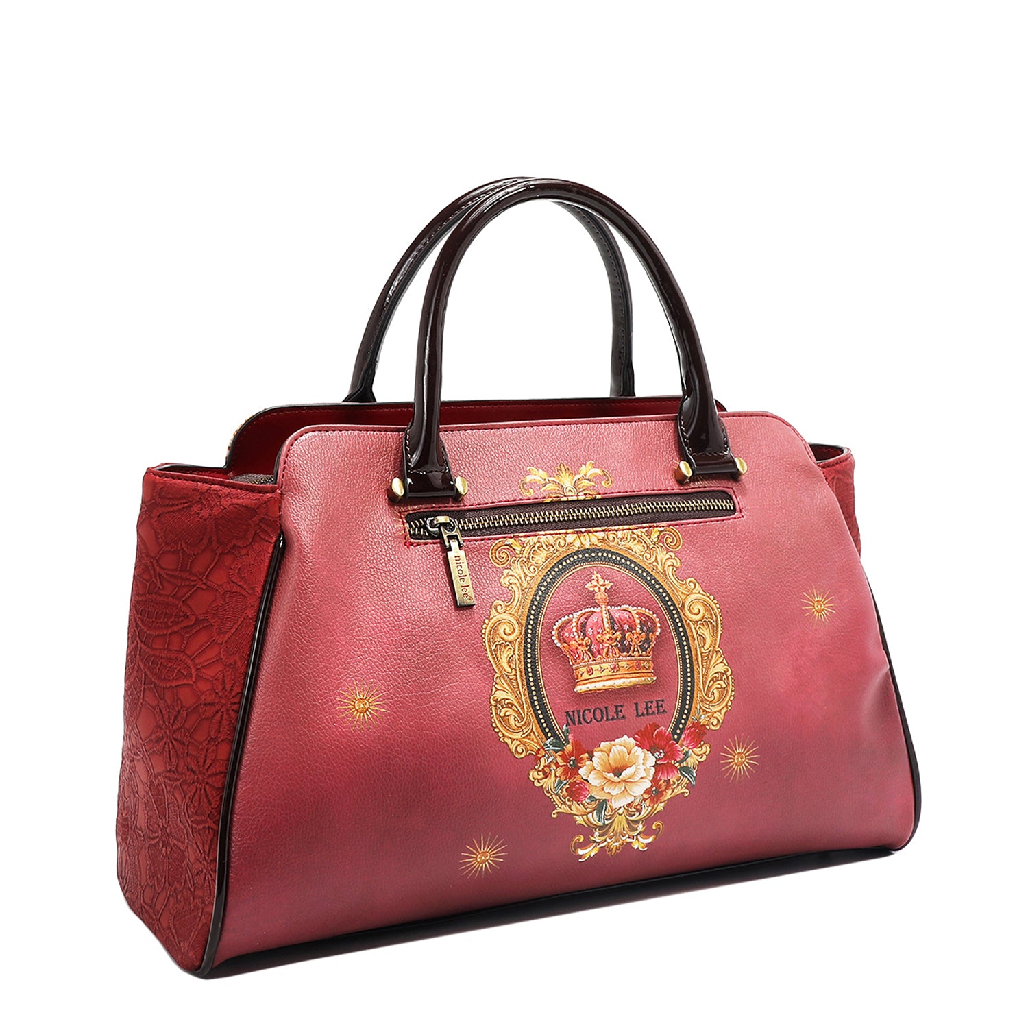 The Queen Wide Handbag with Embellishments, Bow and Tassel Charm
