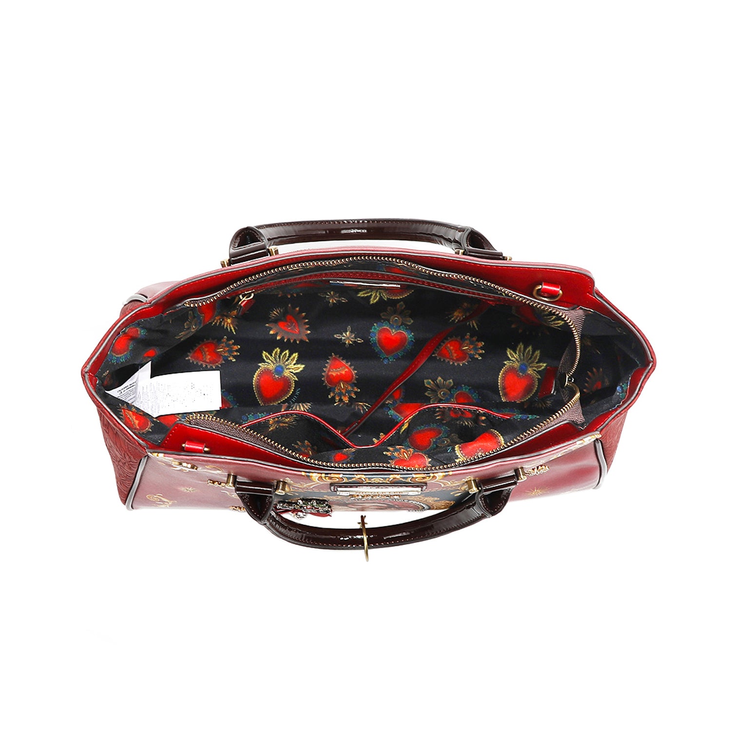 The Queen Wide Handbag with Embellishments, Bow and Tassel Charm
