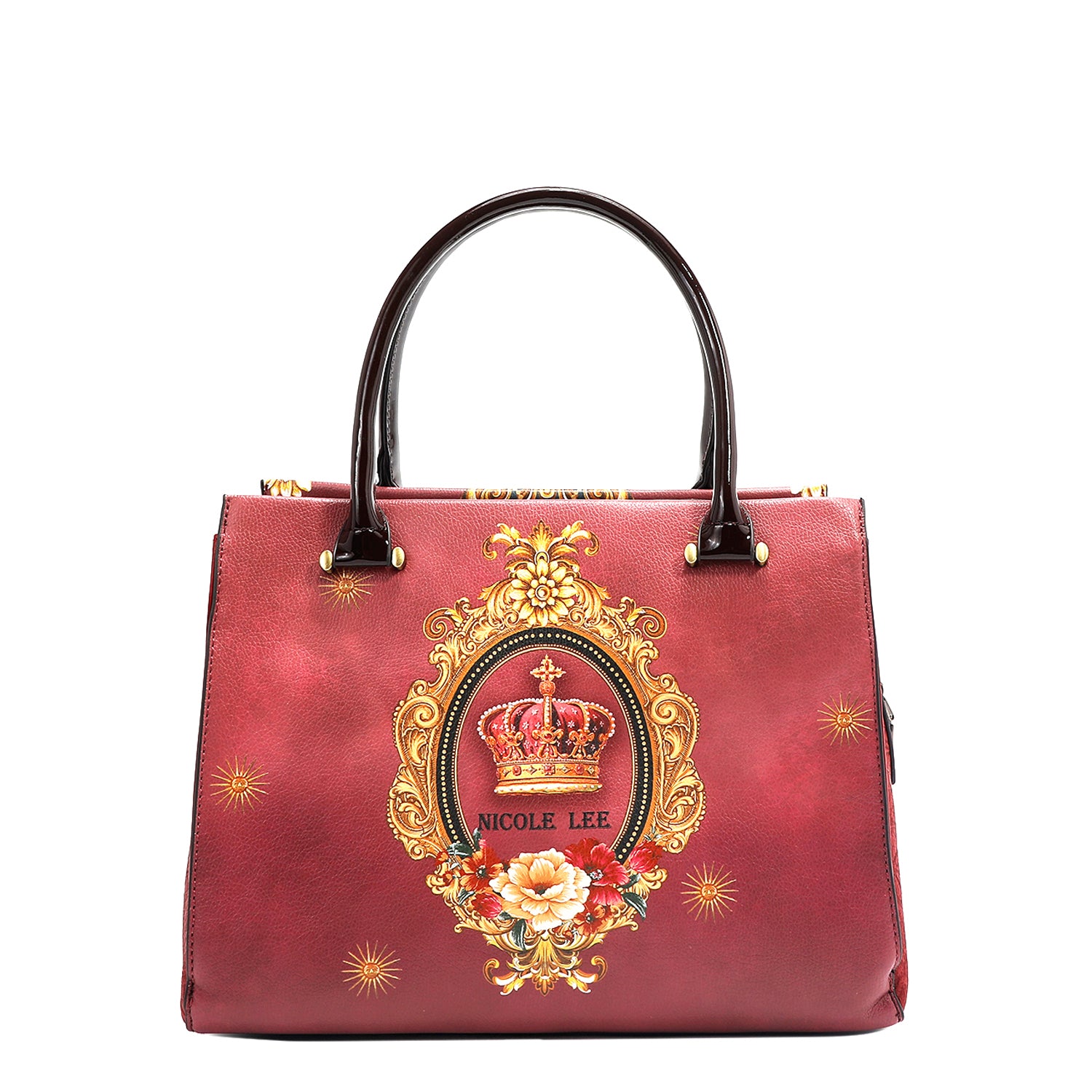 バックスカル柄セクシートップス The Queen Satchel Handbag with Embellishments, Vegan Leather
