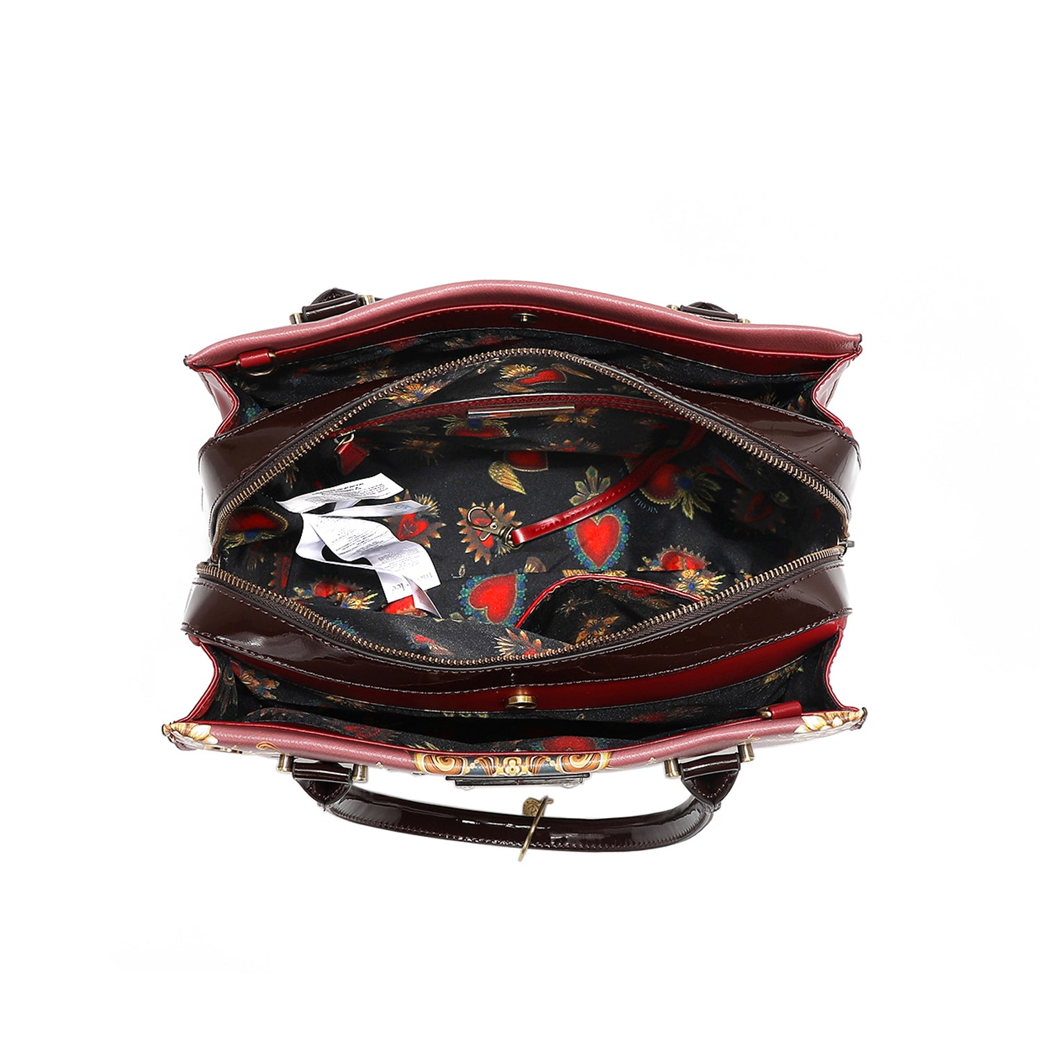 The Queen Satchel Handbag with Embellishments, Vegan Leather