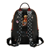 LARGE USB FASHION BACKPACK WITH CHARGING PORT AND POUCH