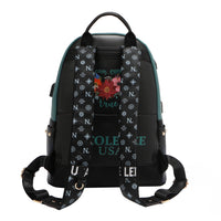 LARGE USB FASHION BACKPACK WITH CHARGING PORT AND POUCH