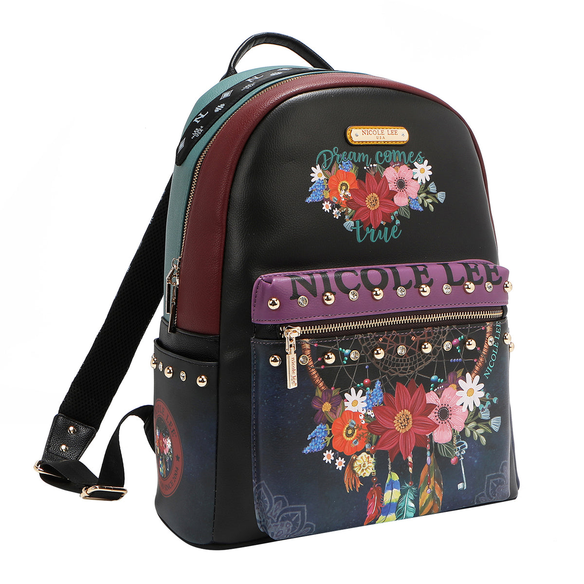 LARGE USB FASHION BACKPACK WITH CHARGING PORT AND POUCH