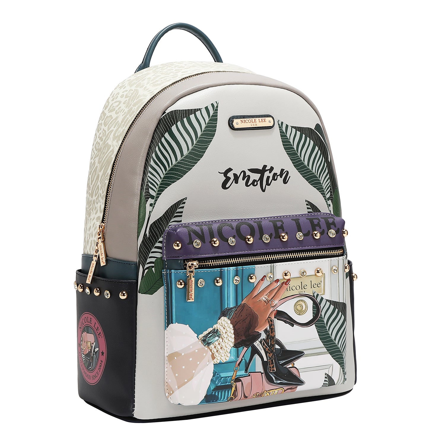 LARGE USB FASHION BACKPACK WITH CHARGING PORT AND POUCH