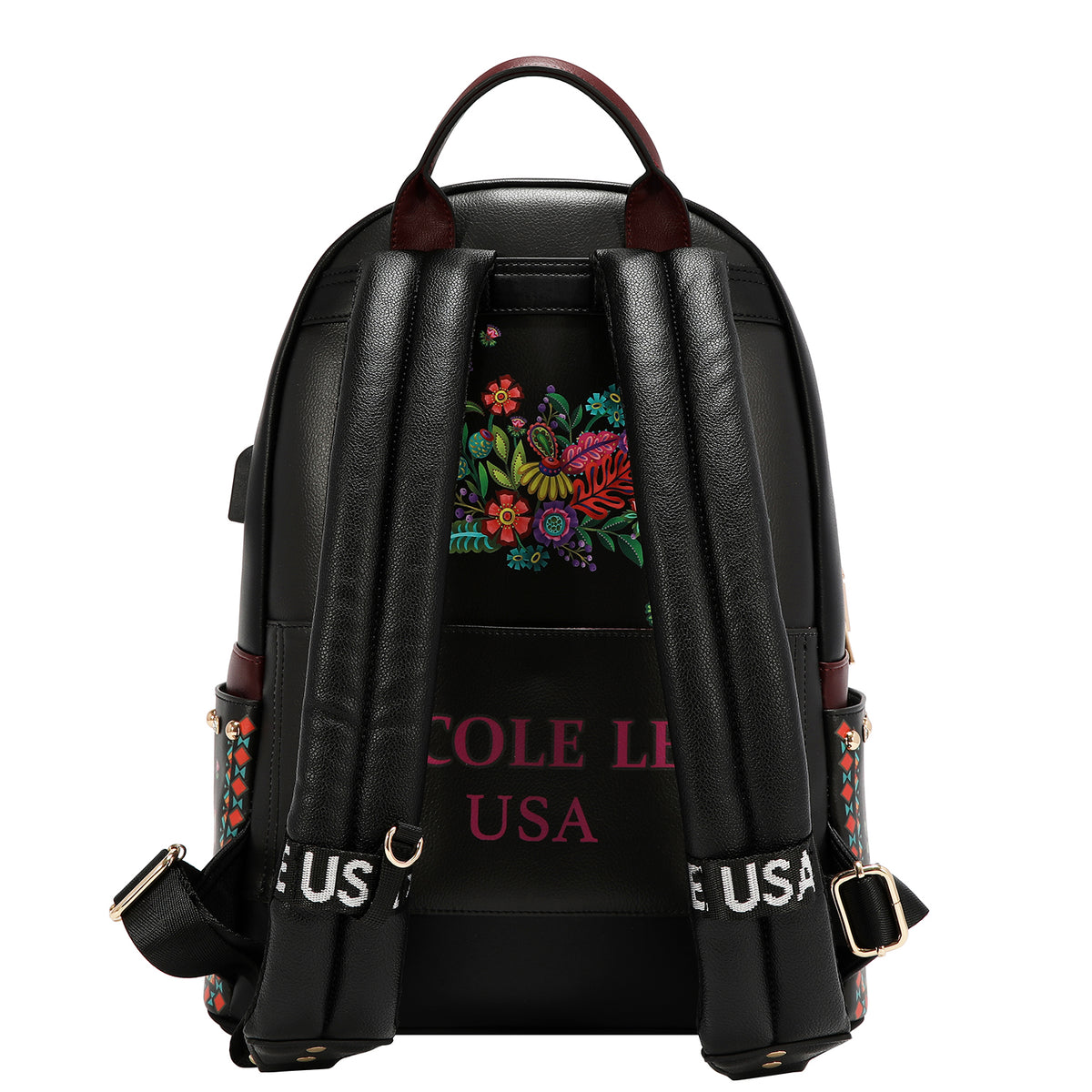 LARGE USB FASHION BACKPACK WITH CHARGING PORT AND POUCH