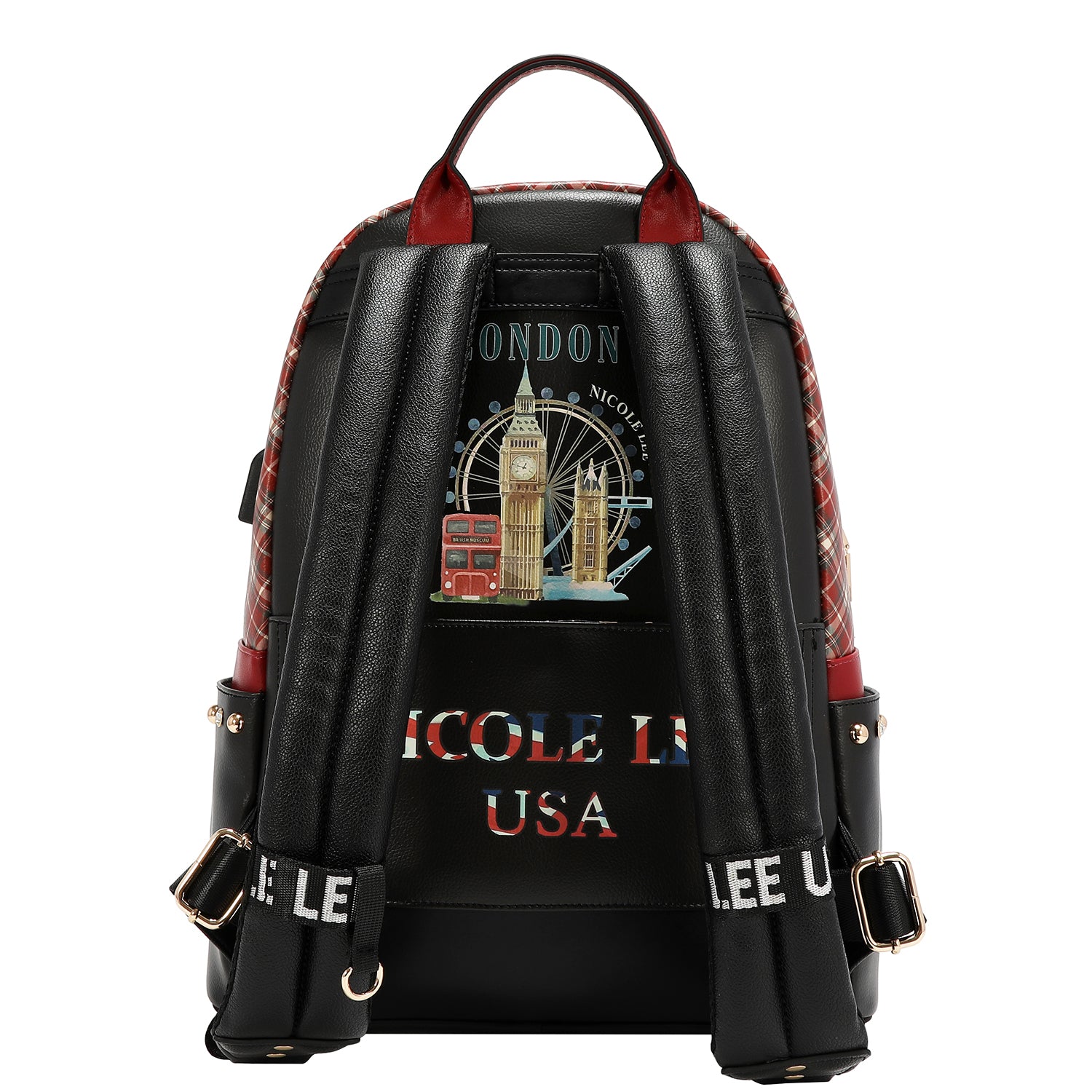 LARGE USB FASHION BACKPACK WITH CHARGING PORT AND POUCH