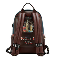 LARGE USB FASHION BACKPACK WITH CHARGING PORT AND POUCH