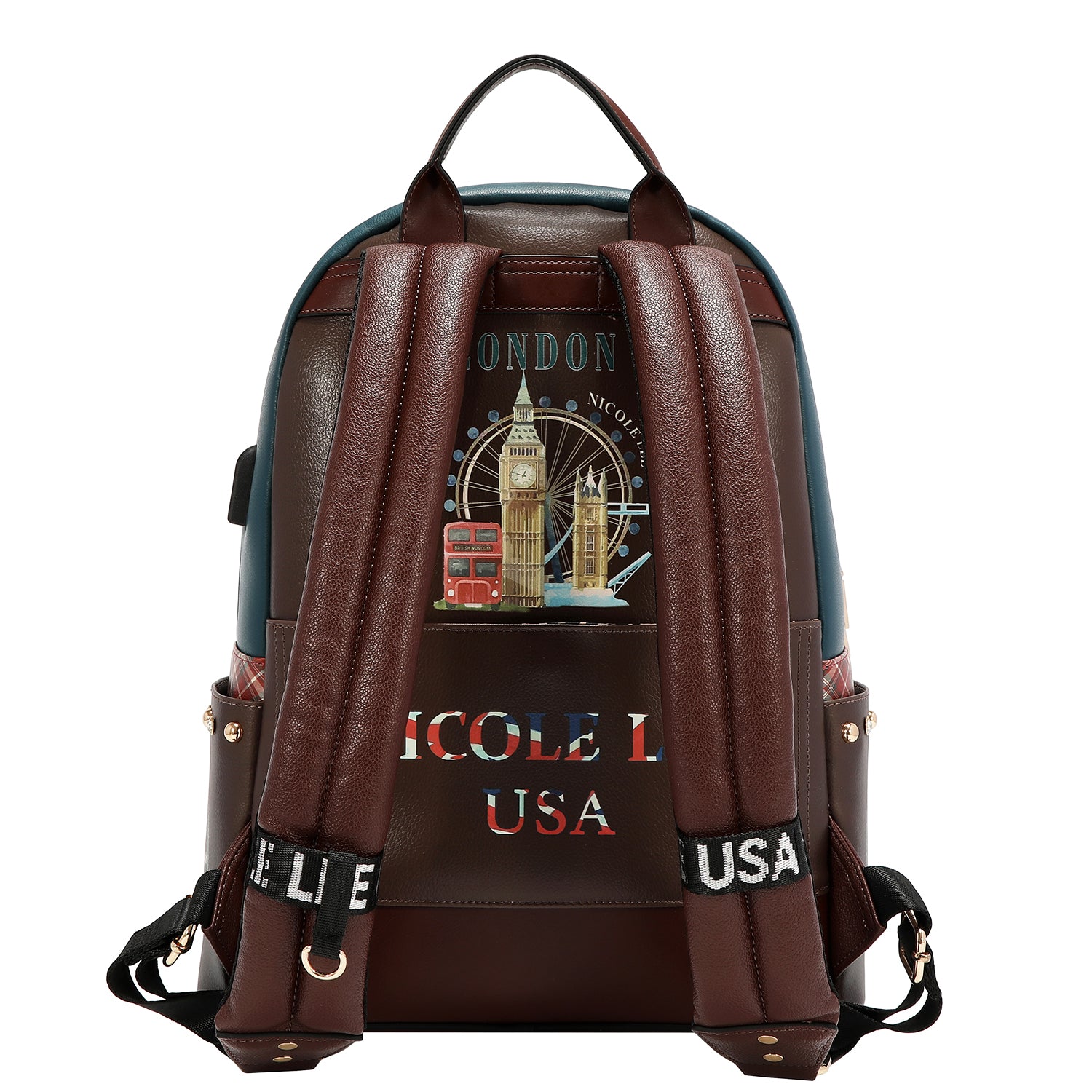 LARGE USB FASHION BACKPACK WITH CHARGING PORT AND POUCH