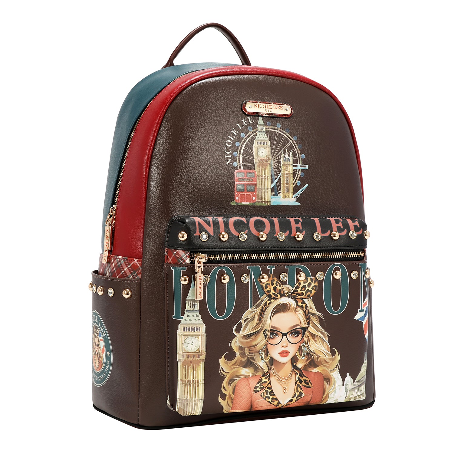 LARGE USB FASHION BACKPACK WITH CHARGING PORT AND POUCH