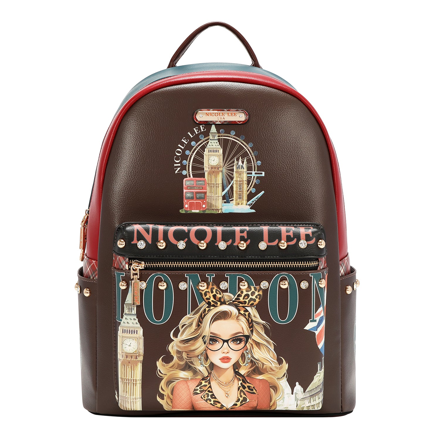 LARGE USB FASHION BACKPACK WITH CHARGING PORT AND POUCH