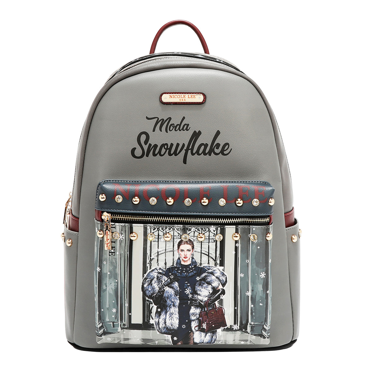 LARGE USB FASHION BACKPACK WITH CHARGING PORT AND POUCH