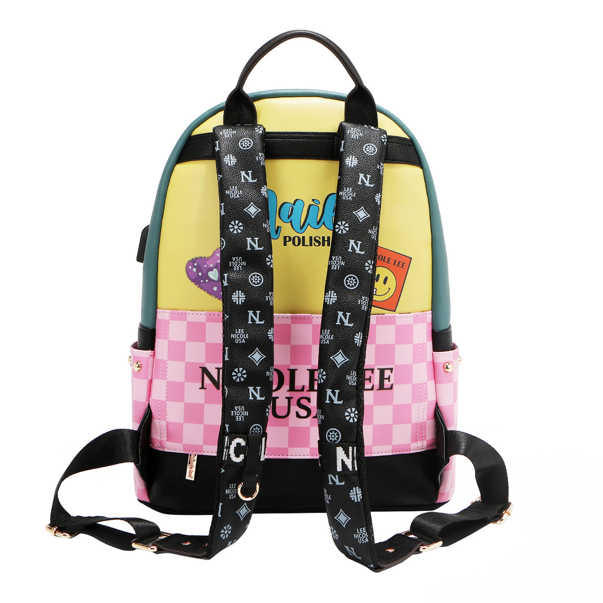 LARGE USB FASHION BACKPACK WITH CHARGING PORT AND POUCH