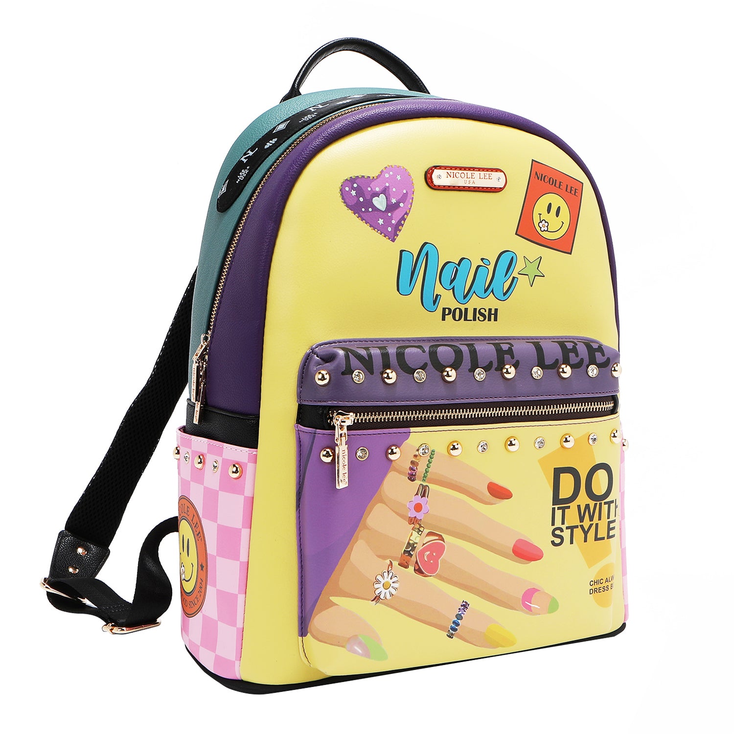 LARGE USB FASHION BACKPACK WITH CHARGING PORT AND POUCH