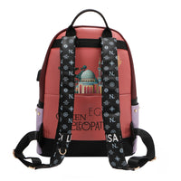LARGE USB FASHION BACKPACK WITH CHARGING PORT AND POUCH