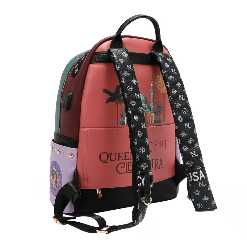 LARGE USB FASHION BACKPACK WITH CHARGING PORT AND POUCH