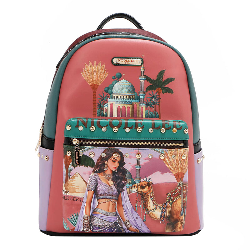 LARGE USB FASHION BACKPACK WITH CHARGING PORT AND POUCH