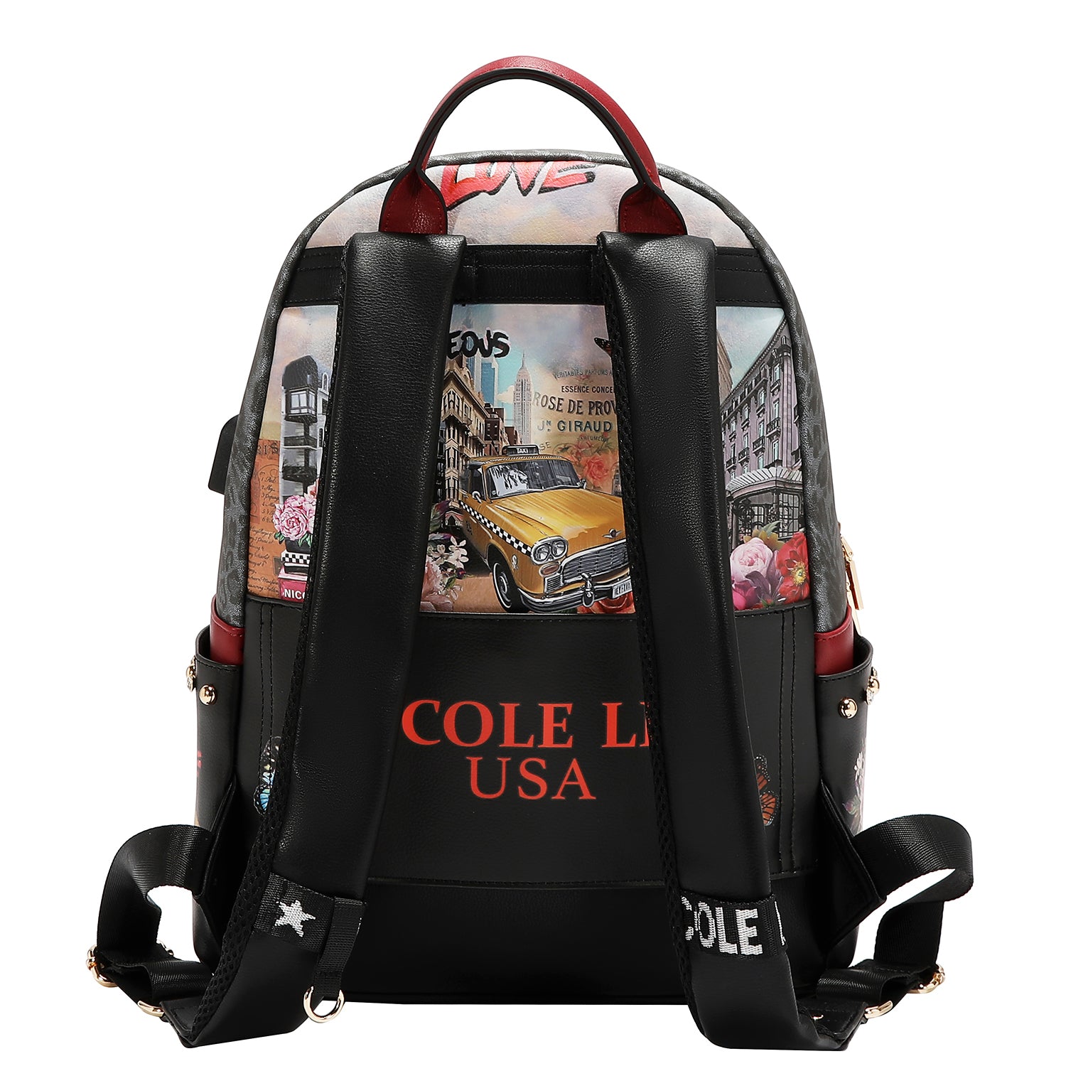 LARGE USB FASHION BACKPACK WITH CHARGING PORT AND POUCH