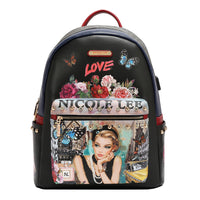 LARGE USB FASHION BACKPACK WITH CHARGING PORT AND POUCH