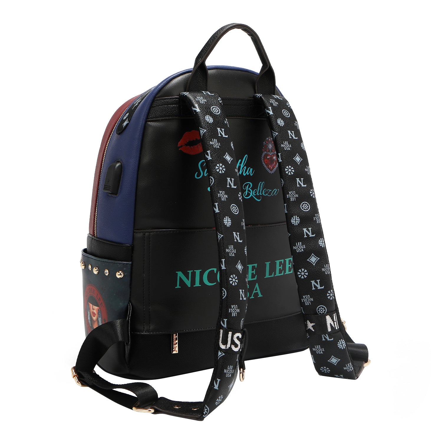 LARGE USB FASHION BACKPACK WITH CHARGING PORT AND POUCH